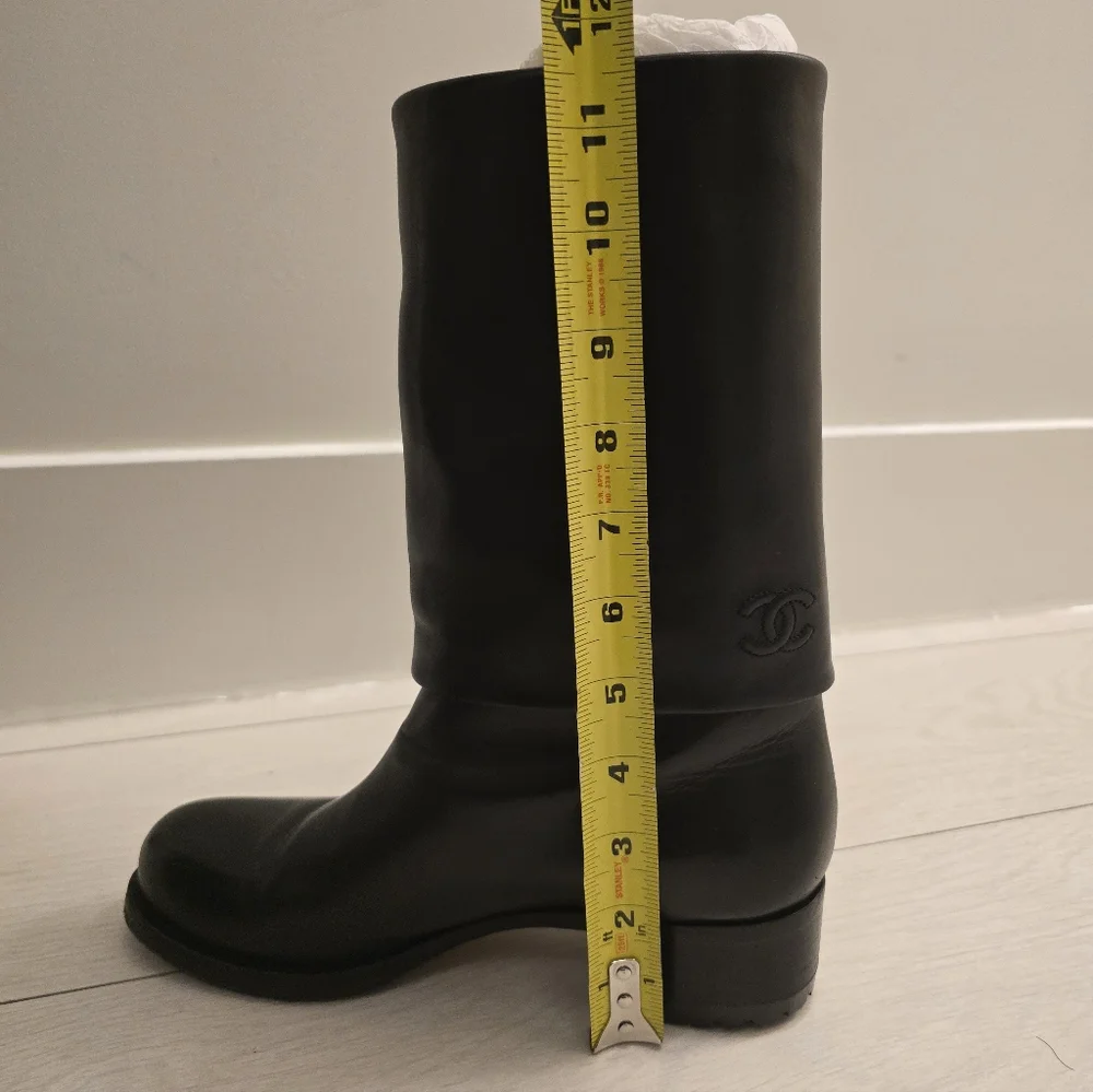 Black Leather Women's Boots - Picture 8 of 9